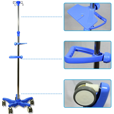 স্টেইনলেস স্টীল ফ্লোর-স্ট্যান্ডিং ইনফিউশন স্ট্যান্ড